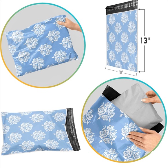 ‼️ LAST 2 ‼️ 50 10X13 Vintage Blue Rose Flat Mailers PRICE FIRM CLEARANCE - Picture 4 of 4